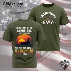 United States Navy Shirt, U.S. Navy EST 1775 Tee, Less Than 1% Of Americans