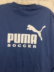 Hanes Adult Mens Beefy 5180 Puma Soccer Navy White SS Crew Neck Tshirt New