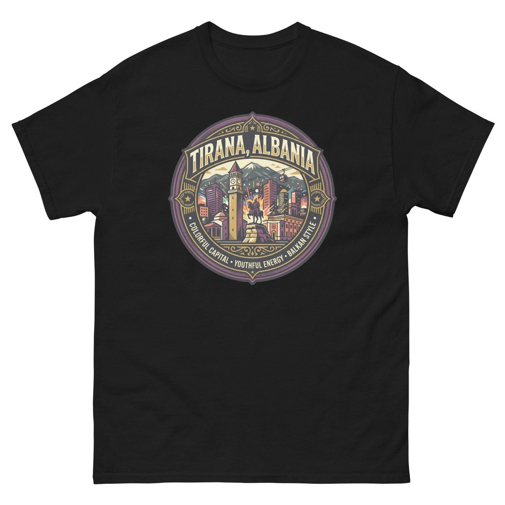 Tirana Albania Balkan Style Graphic T-Shirt Unisex Travel Tee