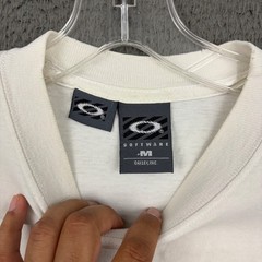 90s Vintage Oakley Software T-Shirt Mens Medium White Center Hit Saw Logo Skater