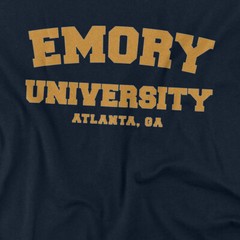 Emory University Adult T-Shirt Circle Logo, Navy, S-5XL