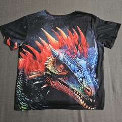 Unbranded Sz 170 Polyester Dragon AOP Short Sleeve T-Shirt