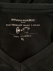 BANANA REPUBLIC ECO PREMIUM WASH Black Short Sleeve V-Neck T-Shirt Sz XL