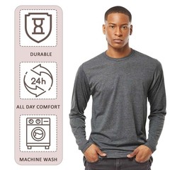 Gildan Men’s Poly-Rich Long Sleeve T-Shirt Crewneck Tee Shirts