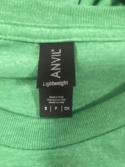 Anvil Lightweight Crew Neck SS T Shirt Heather Green Small New