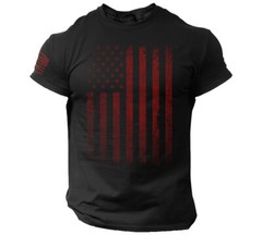 USA Vintage Flag T Shirt Red American Flag Patriotic Distressed