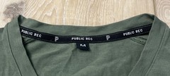 Public Rec Mens Go To V Neck Shirt Performance Stretch Pima Cotton Green Size M