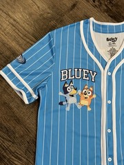 Bluey Baseball Jersey Mens Medium # Kids Cartoon Party Shirt Bluey And Bingo