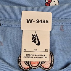 Nike x Hello Kitty Men Shirt XL Blue Graphic University Logo Center Swoosh Logo