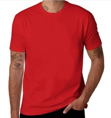 Solid color crew neck casual T-shirt-100% cotton, unisex.