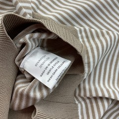 RAITH Shirt Men Sz M Riera Knit Crew Neck Short Sleeve Striped Beige White Tee