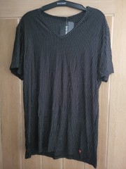 Bruno Banani Straight Line Mens Black Stripe T-Shirt / Top – Size Medium – NWT