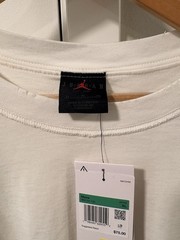 Nike Air Jordan Rare Air Distressed Long Sleeve Shirt IB3134-133 White Men’s XL