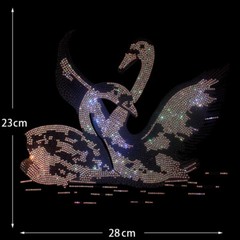 New Men Luxury Diamond Swan Rhinestones Fashion Black T-Shirt High Quality