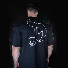 Men’s Sport Gym Workout Cotton T-Shirt Oversized Graphic Printed Streetwear Tee