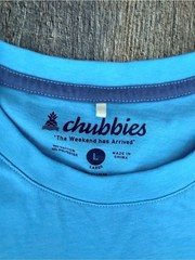 Chubbies Men’s Light Blue Short Sleeve Logo Tee Size Large Soft Lightweight