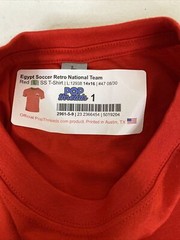 NWOT Gildan Men Size L Red Retro Egypt Soccer Team Crest T Shirt Short Sleeve