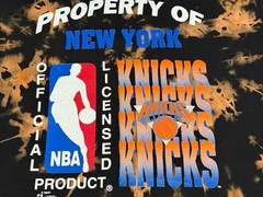 VTG 90s Pro Player Property of New York Knicks Tie Dye Black T-Shirt Made in USA