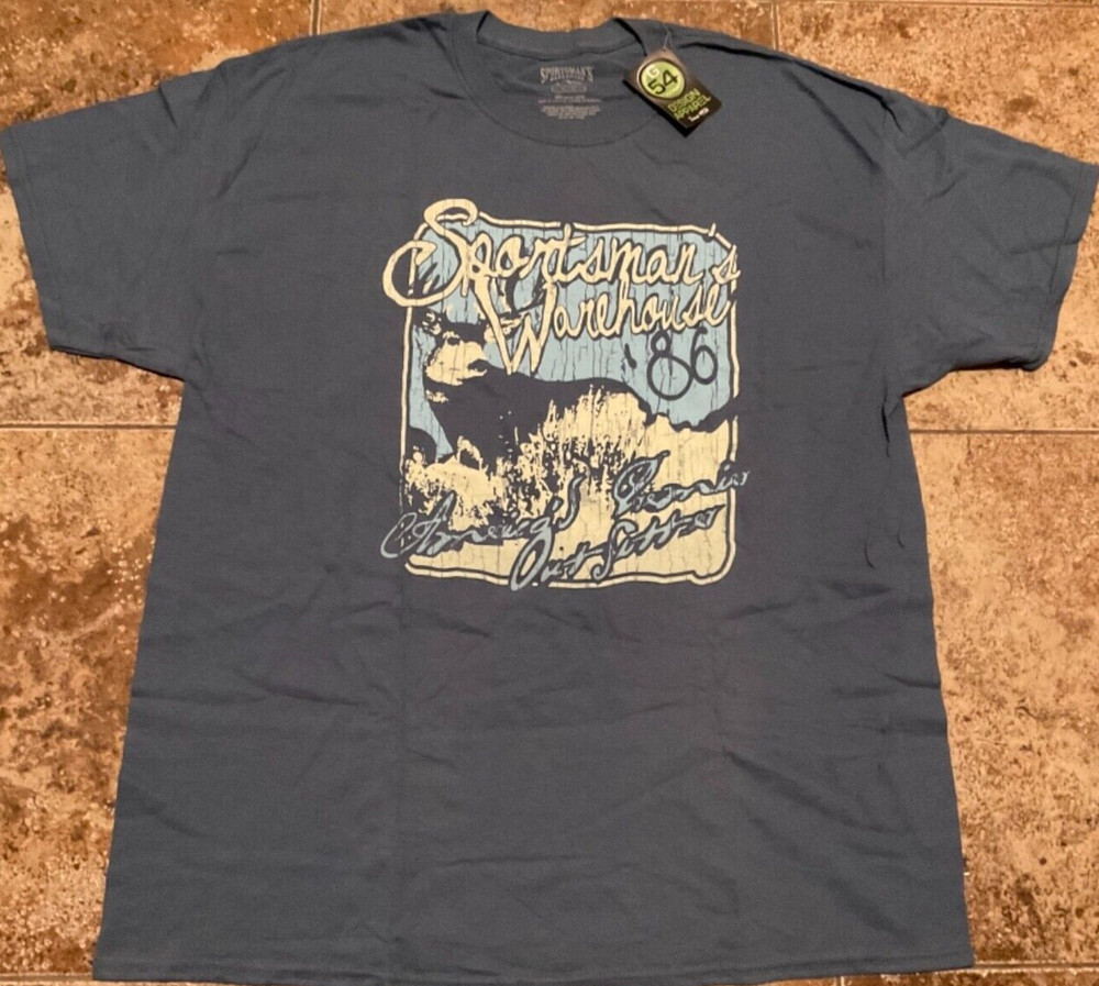 SPORTSMAN’S WAREHOUSE ELK GRAPHIC T-SHIRT ( MENS XL ) BLUE NWT