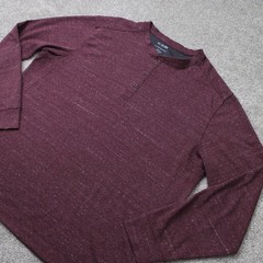 01.Algo Shirt Men 2XL XXL Red Performance Henley anti-odor Quick Dry Long Sleeve