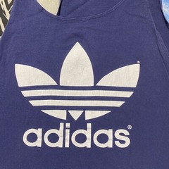 Adidas Spell-Out Tre-Foil Single Stitch Blue Tank-Top XL Size (46-48)