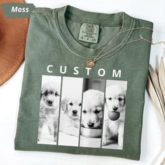 Custom Pet Portrait Comfort Tee Personalized Dog Cat Lover Gift Shirt