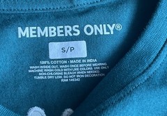 Members Only Mens Teal Green S T-Shirt Embroidered Chrysanthemum Double Sided