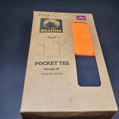 Brahma Pocket Tee Relaxed Fit Moisture Wicking 2 Pack Men’s Size Small