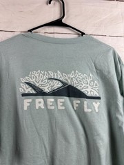 Free Fly Shirt Mens XL X-Large Green Graphic Logo Tri Blend Short Sleeve Casual