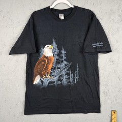 Vintage Eagle Nature Shirt Mens Large Bald Y2K Blackwater Falls West Virginia