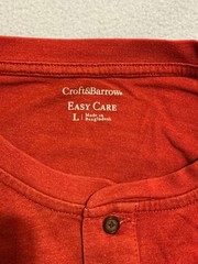 Croft and Barrow Easy Care Button Up Tee Short Sleeve T-Shirt. Size L