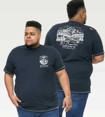 D555 Duke Big Mens Yosemite Printed T-Shirt Navy 2XL 3XL 4XL 5XL 6XL (601608)