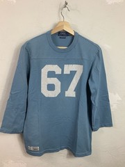 Polo Ralph Lauren Shirt Mens M Blue 67 Spellout Custom Slim Fit Football