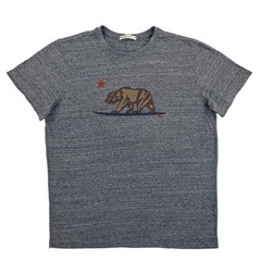 Marine Layer California Bear Surfboard Shirt Men Medium Gray Re-Spun Cotton Tee