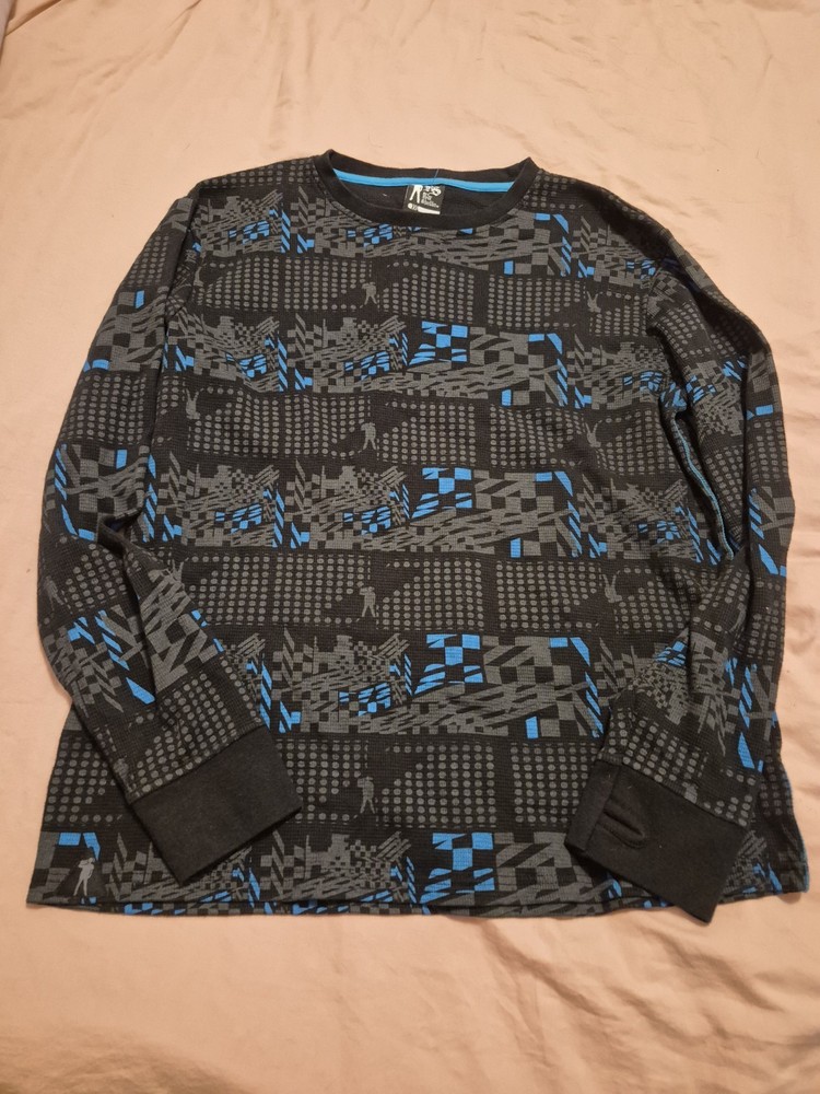 RS Ryan Sheckler Long Sleeve Skater XXL Shirt Gray Blue Skateboard