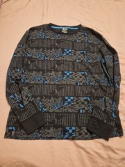 RS Ryan Sheckler Long Sleeve Skater XXL Shirt Gray Blue Skateboard