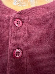 LL Bean Waffle Knit Henley Shirt Men XXL Thermal Stretchy Outdoors Heavy Cotton