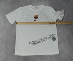 Nike T Shirt Mens L White Football FC Barcelona Soccer World Cup Stretch Jersey