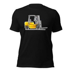 Forklift Truck T-Shirt, Adult Clothing, Yellow Construction Vehicle