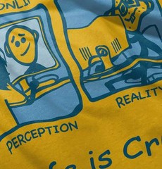 Life is Crap Online Dating Scam Joke Funny Womens Graphic Crewneck T Shirt Tee