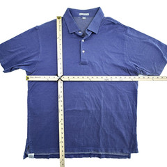 Peter Millar Polo Shirt Mens XL Navy Blue Micro Dot 100% Cotton Golf Casual