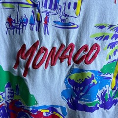 Mighty Fine Monaco Graphic Tee Unisex Medium Euro Summer Neon Top