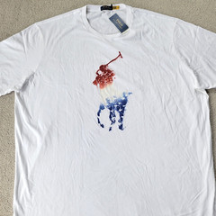 Polo Ralph Lauren Mens Big Pony Graphic Tee White SS T Shirt Big & Tall 2XB