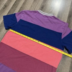 2019 Aime Leon Dore Striped Ribbed Collar Tee Purple Men’s Size Medium