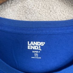 NWOT Lands’ End Men’s XXL Super-T Shirt Blue 100% Cotton Casual Crewneck Short