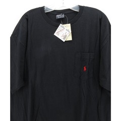 VINTAGE Polo Ralph Lauren Shirt Men XL Black 90s Blank Single Stitch Pony USA