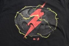 DC Comics The Flash Mens The Flash Batman Logo Mashup Logo Black Shirt New S-5XL