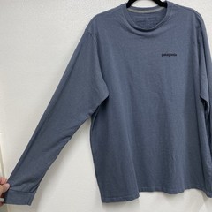 Patagonia Responsibili-Tee Blue Logo Graphic Jersey Crew L/S Tee Men XL