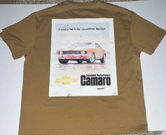 GM Official Licensed Camaro Chevrolet Double-Sided Brown Graphic T-Shirt Men’s L