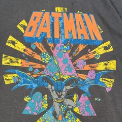 Vintage Batman Shirt Mens XL Black 80s DC Comics 1988 Cartoon Faded Neon AOP